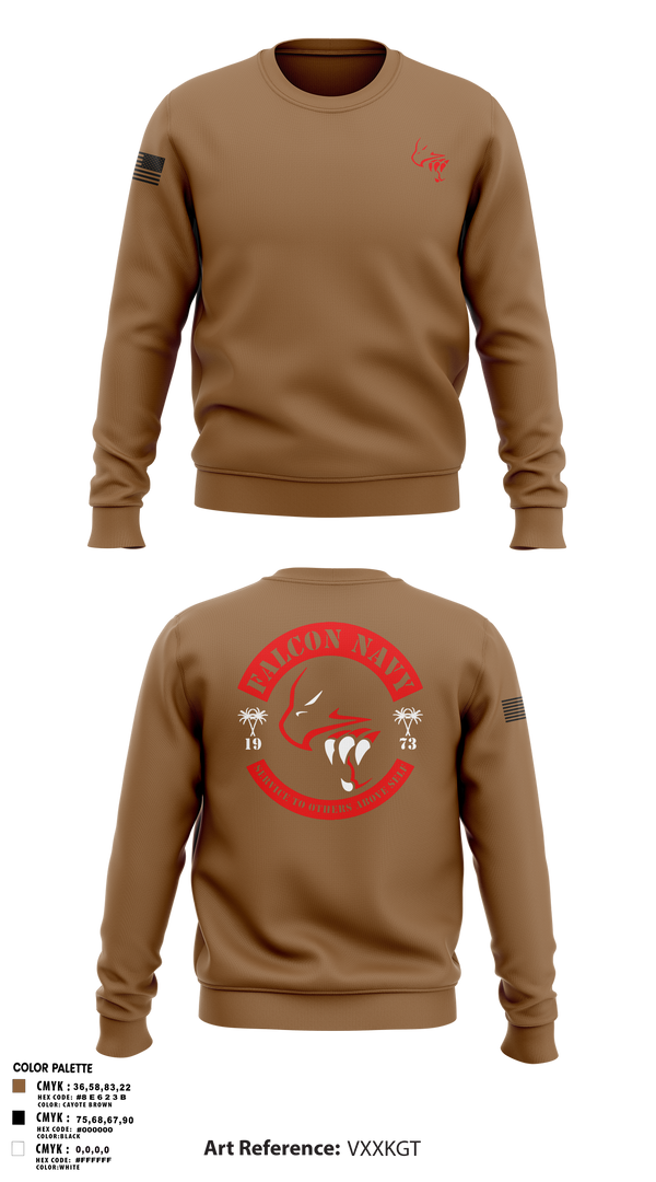 Crew Neck Sweatshirt, Falcon Navy, , Teamtime, Team time, sublimation, custom sports apparel, team uniforms, spirit wear, spiritwear, sports uniforms, custom shirts, team store, custom team store, fundraiser sports, apparel fundraiser