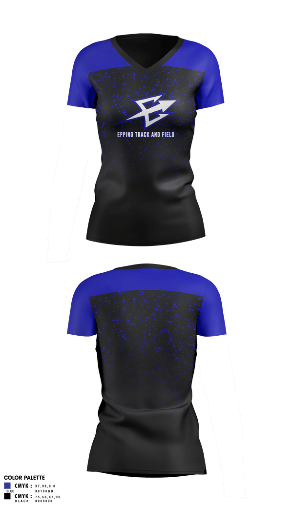 Womens Short Sleeve Vneck Shirt, Epping Track and Field, Track & Field, Teamtime, Team time, sublimation, custom sports apparel, team uniforms, spirit wear, spiritwear, sports uniforms, custom shirts, team store, custom team store, fundraiser sports, apparel fundraiser