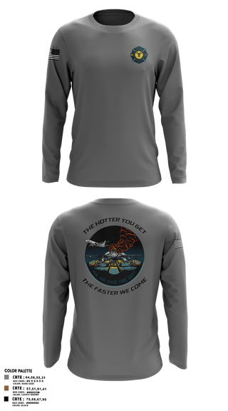 Long Sleeve Performance Shirt, ISA Air base Fire Dept., Fire Department, Teamtime, Team time, sublimation, custom sports apparel, team uniforms, spirit wear, spiritwear, sports uniforms, custom shirts, team store, custom team store, fundraiser sports, apparel fundraiser