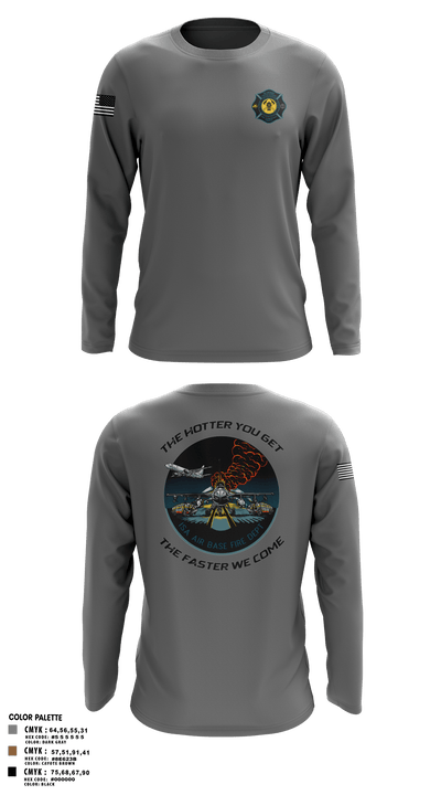 ISA Air base Fire Dept. 19172110 Long Sleeve Performance Shirt 63