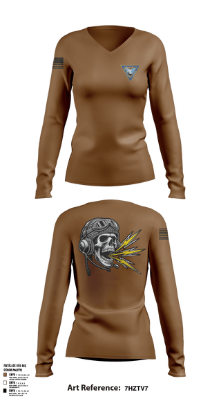 Womens Long Sleeve Vneck Shirt, COMNAVAIRLANT N6, , Teamtime, Team time, sublimation, custom sports apparel, team uniforms, spirit wear, spiritwear, sports uniforms, custom shirts, team store, custom team store, fundraiser sports, apparel fundraiser