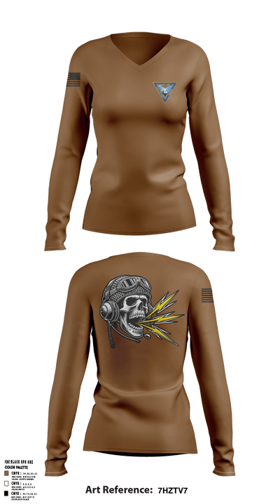 COMNAVAIRLANT N6 64457336 Women's Long Sleeve V-neck Shirt - 1
