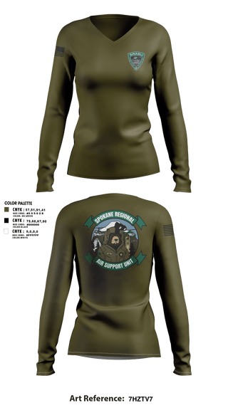 Womens Long Sleeve Vneck Shirt, Spokane Regional Air Support Unit, Police, Teamtime, Team time, sublimation, custom sports apparel, team uniforms, spirit wear, spiritwear, sports uniforms, custom shirts, team store, custom team store, fundraiser sports, apparel fundraiser