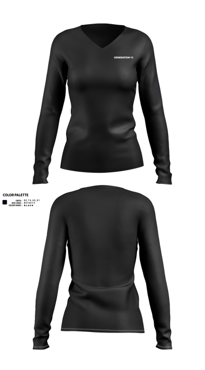 Generation 13 35612536 Women's Long Sleeve V-neck Shirt - 2