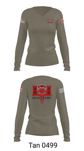 Womens Long Sleeve Vneck Shirt, CESD Bravo 35th Engineer Battalion, , Teamtime, Team time, sublimation, custom sports apparel, team uniforms, spirit wear, spiritwear, sports uniforms, custom shirts, team store, custom team store, fundraiser sports, apparel fundraiser