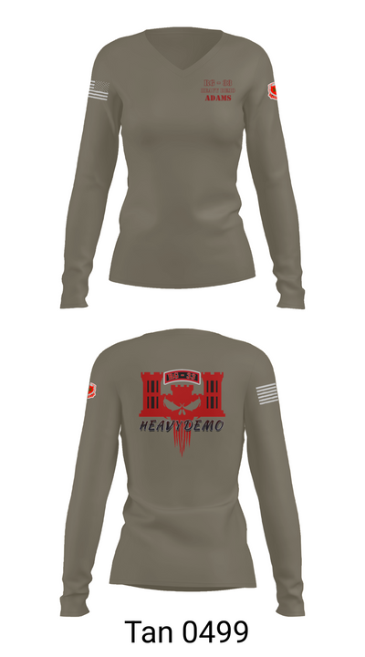 CESD Bravo 35th Engineer Battalion 45351759 Women's Long Sleeve V-neck Shirt - 77