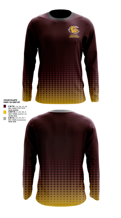 West Allis Junior Bulldogs 12670272 Long Sleeve Performance Shirt 1