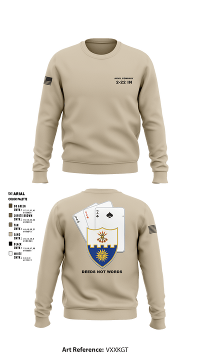 Anvil company, 2-22 Infantry 42857112 Crew Neck Sweatshirt - 3