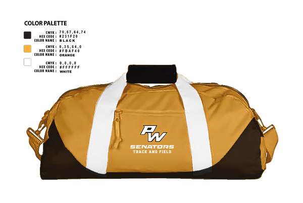 Duffle Bag, Portsmouth West Middle School Track and Field, Track & Field, Teamtime, Team time, sublimation, custom sports apparel, team uniforms, spirit wear, spiritwear, sports uniforms, custom shirts, team store, custom team store, fundraiser sports, apparel fundraiser