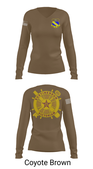 Womens Long Sleeve Vneck Shirt, 2nd BN (LS) 349th RGT, , Teamtime, Team time, sublimation, custom sports apparel, team uniforms, spirit wear, spiritwear, sports uniforms, custom shirts, team store, custom team store, fundraiser sports, apparel fundraiser