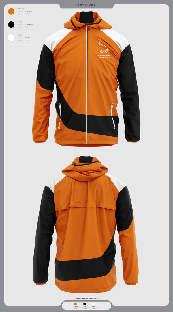 Windbreaker, Mcdonogh Boys Tennis, Tennis, Teamtime, Team time, sublimation, custom sports apparel, team uniforms, spirit wear, spiritwear, sports uniforms, custom shirts, team store, custom team store, fundraiser sports, apparel fundraiser