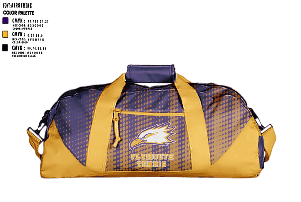 Duffle Bag, Plymouth Christian Academy Tennis, Tennis, Teamtime, Team time, sublimation, custom sports apparel, team uniforms, spirit wear, spiritwear, sports uniforms, custom shirts, team store, custom team store, fundraiser sports, apparel fundraiser