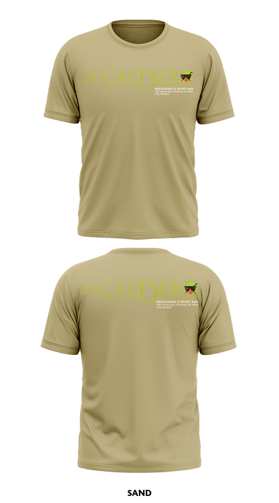 El Caldero Restaurant Sport Bar 18592103 Short Sleeve Performance Shirt - 42