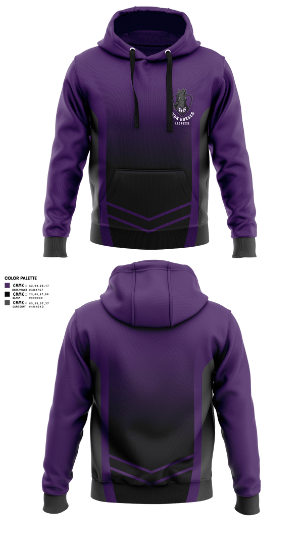 Hoodie, Iron Horses, Men's Lacrosse, Teamtime, Team time, sublimation, custom sports apparel, team uniforms, spirit wear, spiritwear, sports uniforms, custom shirts, team store, custom team store, fundraiser sports, apparel fundraiser