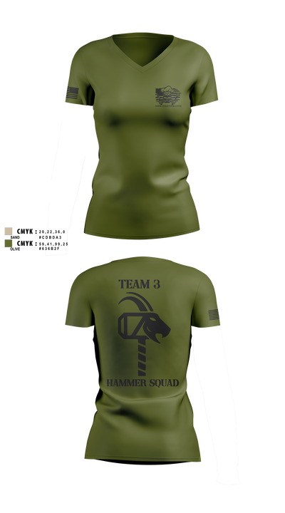 900th QUARTERMASTER 12047177 Women's Short Sleeve V-neck Shirt - 10