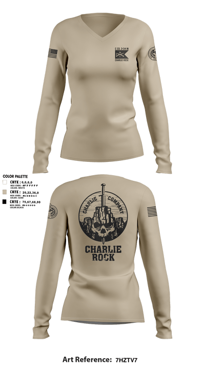 Charlie Rock 29123501 Women's Long Sleeve V-neck Shirt - 1