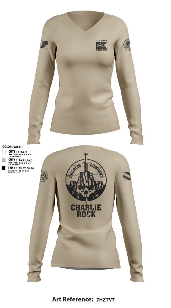 Womens Long Sleeve Vneck Shirt, Charlie Rock, , Teamtime, Team time, sublimation, custom sports apparel, team uniforms, spirit wear, spiritwear, sports uniforms, custom shirts, team store, custom team store, fundraiser sports, apparel fundraiser