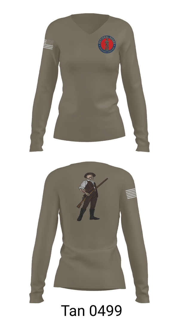 Womens Long Sleeve Vneck Shirt, , National Guard, Teamtime, Team time, sublimation, custom sports apparel, team uniforms, spirit wear, spiritwear, sports uniforms, custom shirts, team store, custom team store, fundraiser sports, apparel fundraiser