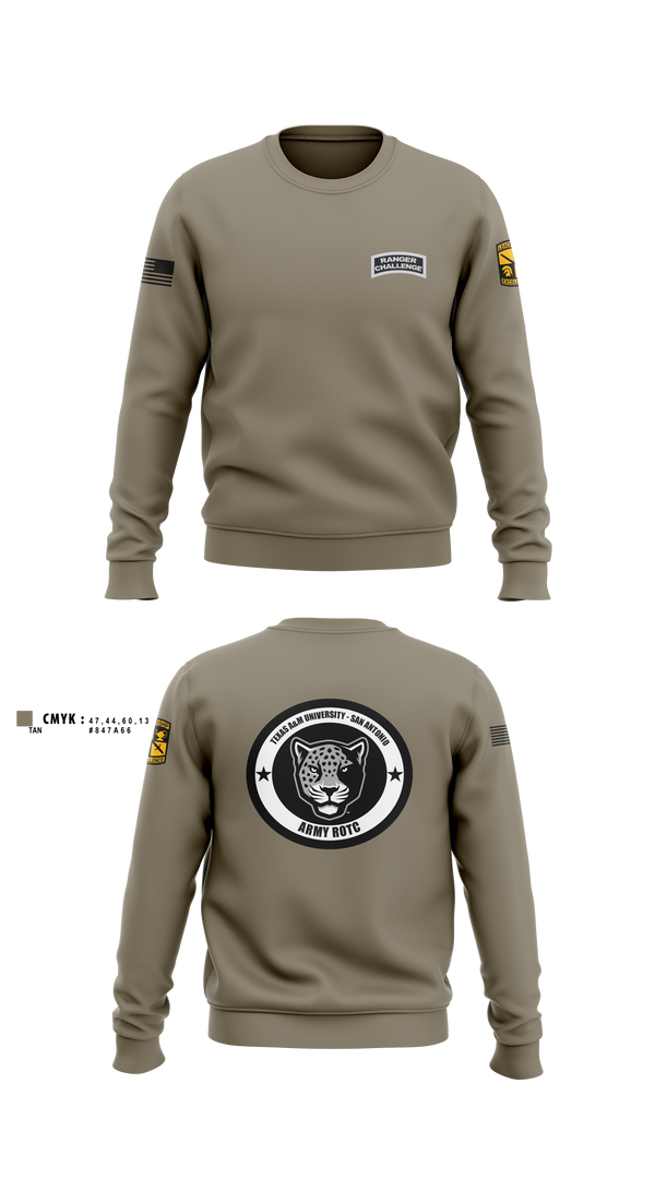 Crew Neck Sweatshirt, TAMUSA ROTC, Army, Teamtime, Team time, sublimation, custom sports apparel, team uniforms, spirit wear, spiritwear, sports uniforms, custom shirts, team store, custom team store, fundraiser sports, apparel fundraiser
