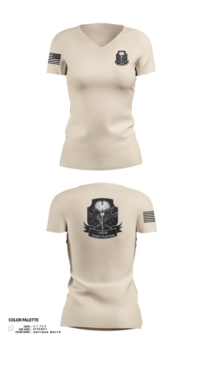 1-153 IN Scout Platoon 12516150 Women's Short Sleeve V-neck Shirt - 5