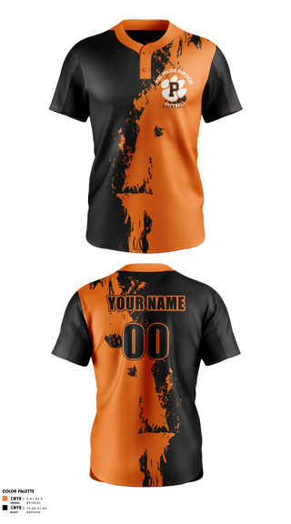 Two Button Softball Jersey, Pine Prairie Panthers Softball, Softball, Teamtime, Team time, sublimation, custom sports apparel, team uniforms, spirit wear, spiritwear, sports uniforms, custom shirts, team store, custom team store, fundraiser sports, apparel fundraiser
