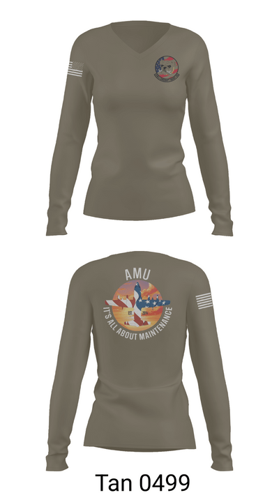 910th AMXS 63315708 Women's Long Sleeve V-neck Shirt - 77
