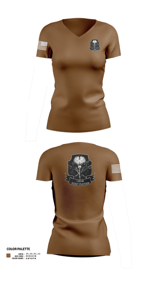 Womens Short Sleeve Vneck Shirt, 1-153 IN Scout Platoon, National Guard, Teamtime, Team time, sublimation, custom sports apparel, team uniforms, spirit wear, spiritwear, sports uniforms, custom shirts, team store, custom team store, fundraiser sports, apparel fundraiser