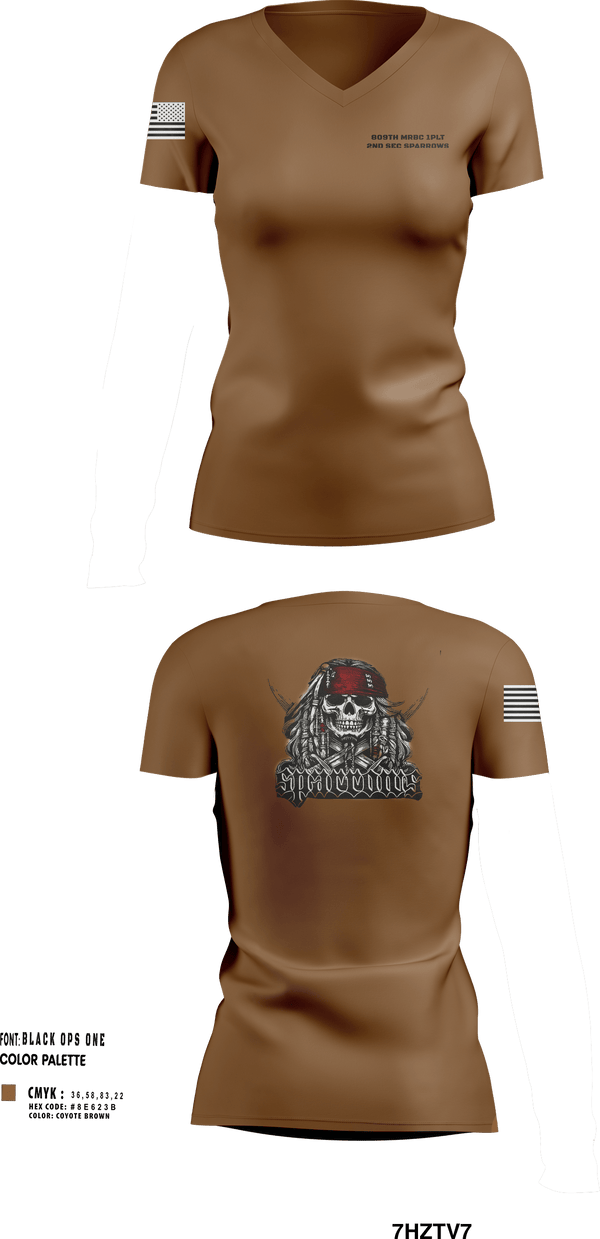 Womens Short Sleeve Vneck Shirt, 809tH MRBC 1st PLT 2nd SEC Sparrows, , Teamtime, Team time, sublimation, custom sports apparel, team uniforms, spirit wear, spiritwear, sports uniforms, custom shirts, team store, custom team store, fundraiser sports, apparel fundraiser