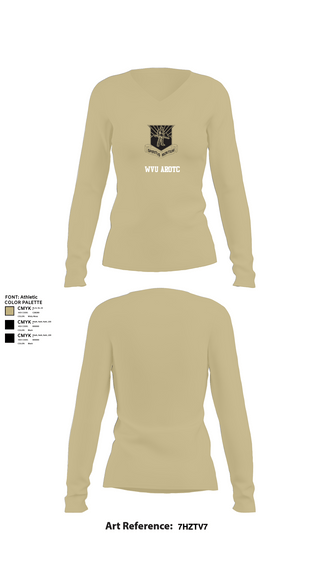 Womens Long Sleeve Vneck Shirt, WVU AROTC, , Teamtime, Team time, sublimation, custom sports apparel, team uniforms, spirit wear, spiritwear, sports uniforms, custom shirts, team store, custom team store, fundraiser sports, apparel fundraiser
