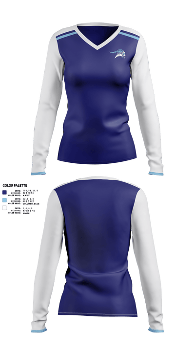 Oakmont High School 85080162 Women's Long Sleeve V-neck Shirt - 1