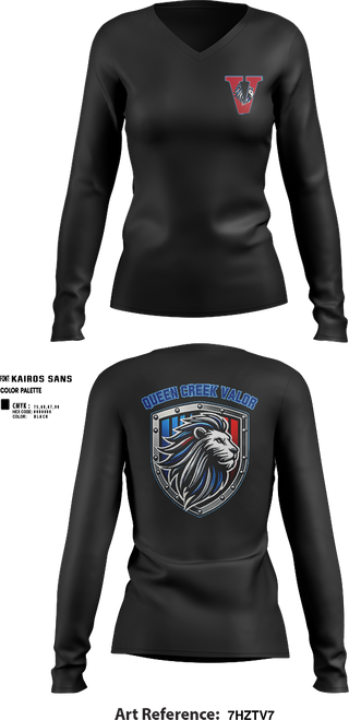 Womens Long Sleeve Vneck Shirt, Valor, , Teamtime, Team time, sublimation, custom sports apparel, team uniforms, spirit wear, spiritwear, sports uniforms, custom shirts, team store, custom team store, fundraiser sports, apparel fundraiser