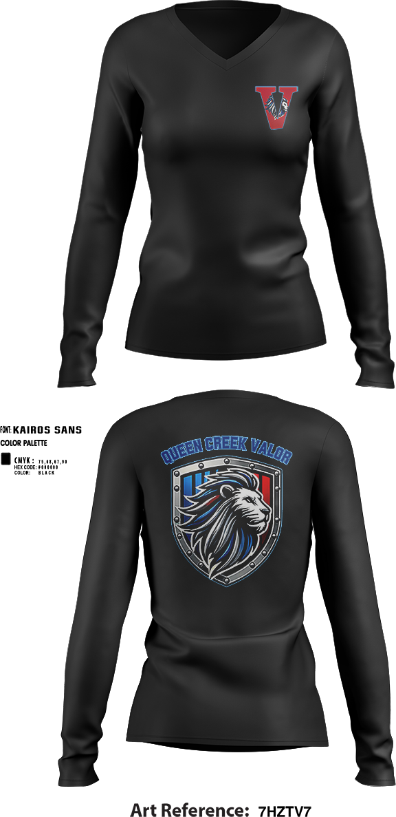 Womens Long Sleeve Vneck Shirt, Valor, , Teamtime, Team time, sublimation, custom sports apparel, team uniforms, spirit wear, spiritwear, sports uniforms, custom shirts, team store, custom team store, fundraiser sports, apparel fundraiser