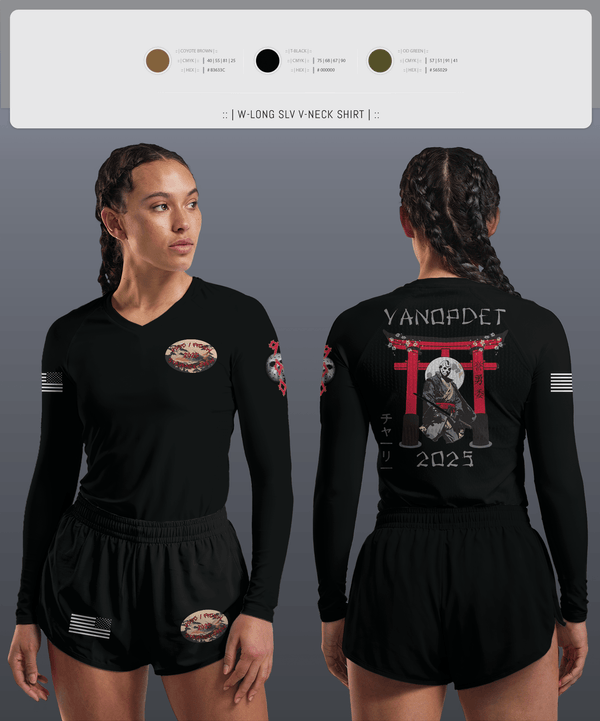 Womens Long Sleeve Vneck Shirt, VOD, Navy, Teamtime, Team time, sublimation, custom sports apparel, team uniforms, spirit wear, spiritwear, sports uniforms, custom shirts, team store, custom team store, fundraiser sports, apparel fundraiser