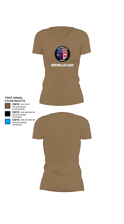 Kontrolled Kaos 4706470 Women's Short Sleeve V-neck Shirt - 4