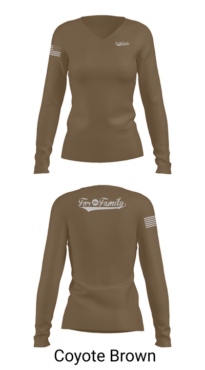 For The Family 85237509 Women's Long Sleeve V-neck Shirt - 16