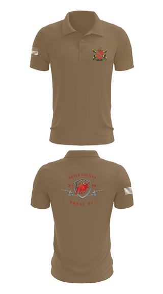 Short Sleeve Performance Polo, Bravo Battery 3-7 FA, Army, Teamtime, Team time, sublimation, custom sports apparel, team uniforms, spirit wear, spiritwear, sports uniforms, custom shirts, team store, custom team store, fundraiser sports, apparel fundraiser