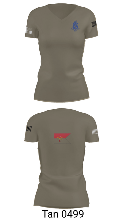 Pershing Rifles Troop L-1 10347059 Women's Short Sleeve V-neck Shirt - 68