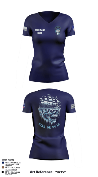 Womens Short Sleeve Vneck Shirt, HQ, 95th CM CO, Army, Teamtime, Team time, sublimation, custom sports apparel, team uniforms, spirit wear, spiritwear, sports uniforms, custom shirts, team store, custom team store, fundraiser sports, apparel fundraiser