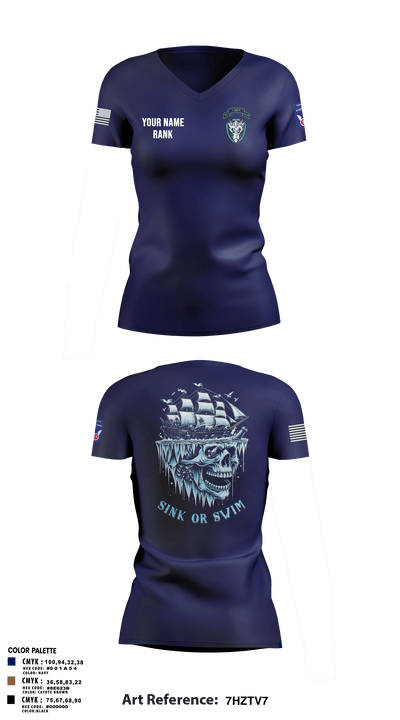 HQ, 95th CM CO 75493136 Women's Short Sleeve V-neck Shirt - 4