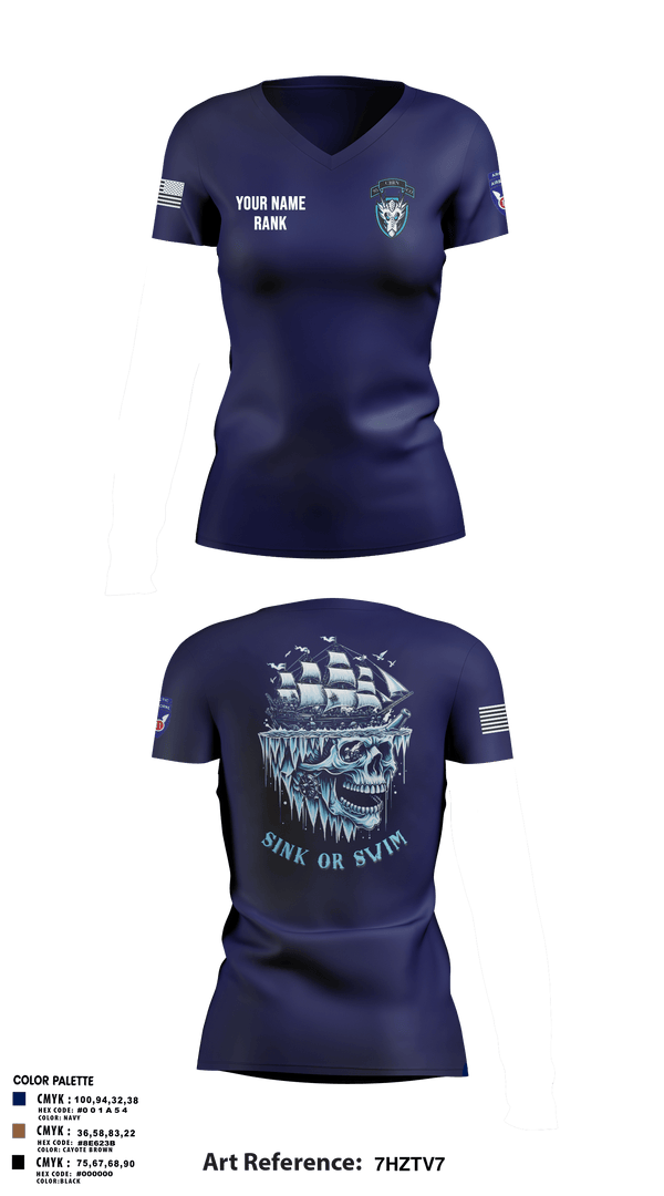 Womens Short Sleeve Vneck Shirt, HQ, 95th CM CO, Army, Teamtime, Team time, sublimation, custom sports apparel, team uniforms, spirit wear, spiritwear, sports uniforms, custom shirts, team store, custom team store, fundraiser sports, apparel fundraiser