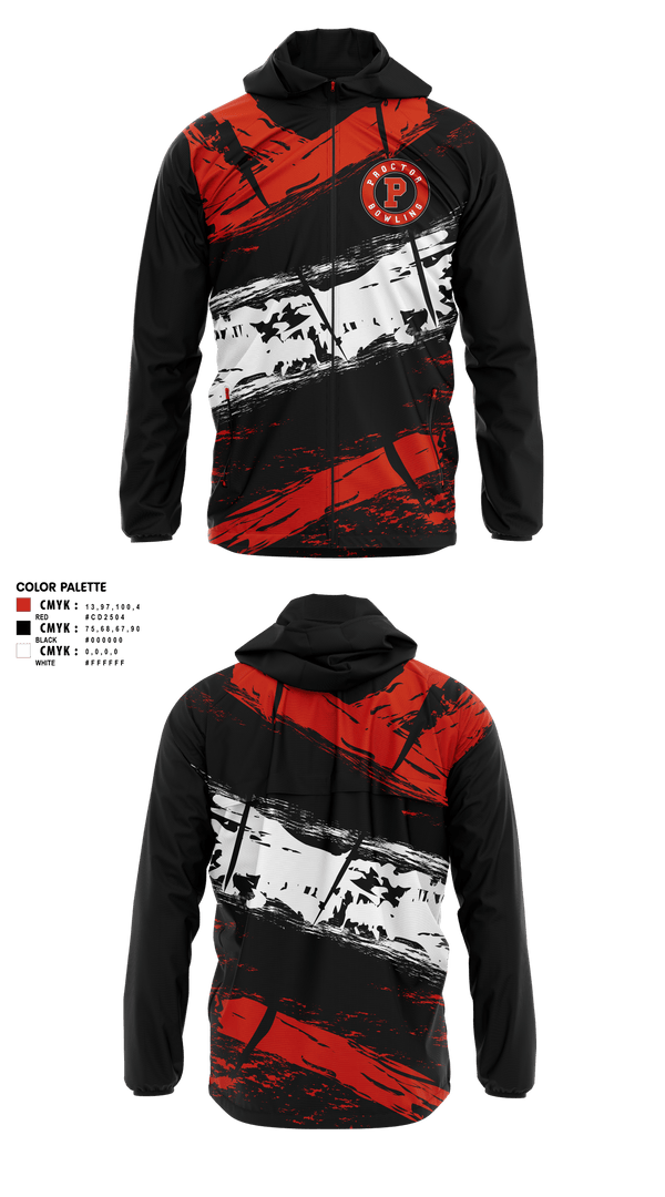 Windbreaker, Proctor Raiders, Bowling, Teamtime, Team time, sublimation, custom sports apparel, team uniforms, spirit wear, spiritwear, sports uniforms, custom shirts, team store, custom team store, fundraiser sports, apparel fundraiser