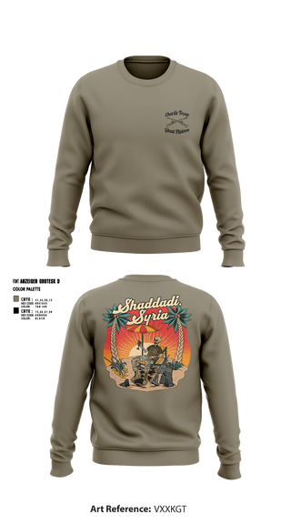 Crew Neck Sweatshirt, 1st PLT C TROOP 107 CAV, Army, Teamtime, Team time, sublimation, custom sports apparel, team uniforms, spirit wear, spiritwear, sports uniforms, custom shirts, team store, custom team store, fundraiser sports, apparel fundraiser