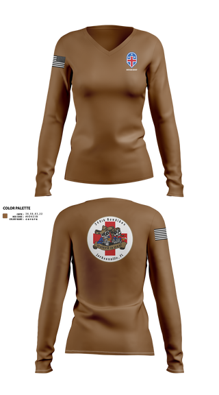 Womens Long Sleeve Vneck Shirt, 349th Medical Augmentation Det., , Teamtime, Team time, sublimation, custom sports apparel, team uniforms, spirit wear, spiritwear, sports uniforms, custom shirts, team store, custom team store, fundraiser sports, apparel fundraiser