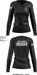 Hays County Sheriff’s Office 39669531 Women's Long Sleeve V-neck Shirt - 37