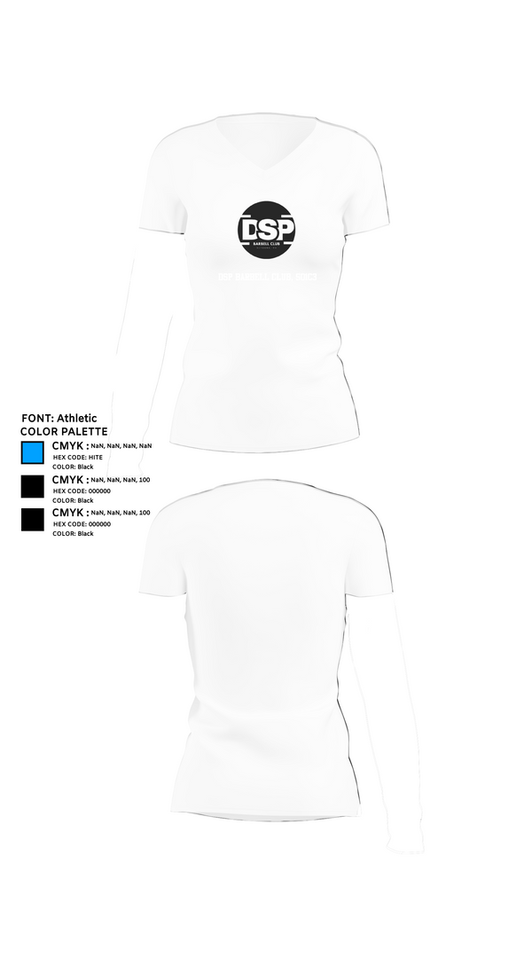 Womens Short Sleeve Vneck Shirt, DSP Barbell Club, 501c3, , Teamtime, Team time, sublimation, custom sports apparel, team uniforms, spirit wear, spiritwear, sports uniforms, custom shirts, team store, custom team store, fundraiser sports, apparel fundraiser