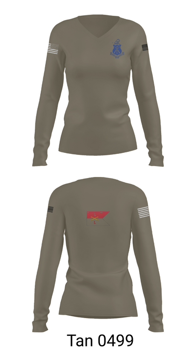 Pershing Rifles Troop L-1 10347059 Women's Long Sleeve V-neck Shirt - 77
