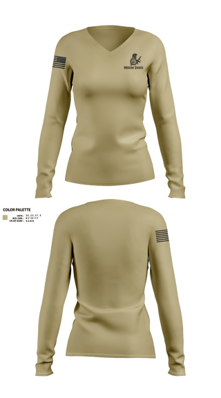 Womens Long Sleeve Vneck Shirt, Modern Sword, , Teamtime, Team time, sublimation, custom sports apparel, team uniforms, spirit wear, spiritwear, sports uniforms, custom shirts, team store, custom team store, fundraiser sports, apparel fundraiser