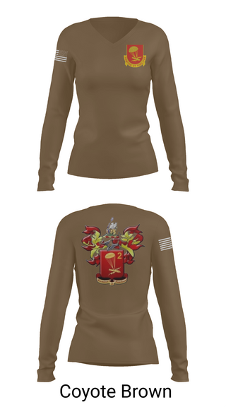 Womens Long Sleeve Vneck Shirt, 2-377 PFAR, Army, Teamtime, Team time, sublimation, custom sports apparel, team uniforms, spirit wear, spiritwear, sports uniforms, custom shirts, team store, custom team store, fundraiser sports, apparel fundraiser