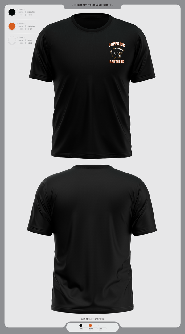 Short Sleeve Performance Shirt, Superior Panthers, Baseball, Teamtime, Team time, sublimation, custom sports apparel, team uniforms, spirit wear, spiritwear, sports uniforms, custom shirts, team store, custom team store, fundraiser sports, apparel fundraiser