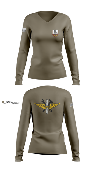 Womens Long Sleeve Vneck Shirt, Blacksmiths, National Guard, Teamtime, Team time, sublimation, custom sports apparel, team uniforms, spirit wear, spiritwear, sports uniforms, custom shirts, team store, custom team store, fundraiser sports, apparel fundraiser